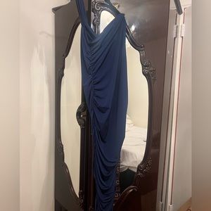 One shoulder navy blue going out dress. Size large